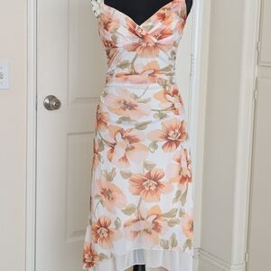 Floral Print Ruched Dress